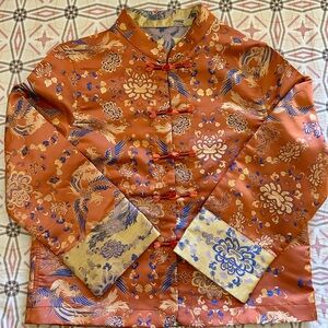 Double-sided Chinese style Elegant Floral Satin Jacket